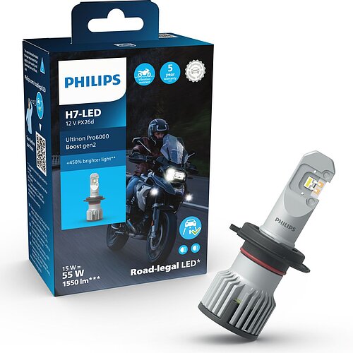 Philips LED H7 12/24 16W Ultinon Pro6000 Boost Gen2 +450% mit Straßenzulassung 1 Stück