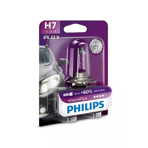 Philips H7 12V 55W PX26d Vision Plus +60% 1 Stück Blister