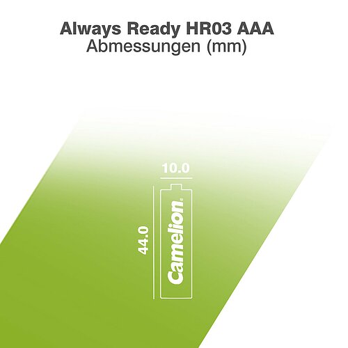 Camelion NiMH AAA Micro 600mAh HR03 Always Ready Akku für DECT Telefon & Solar