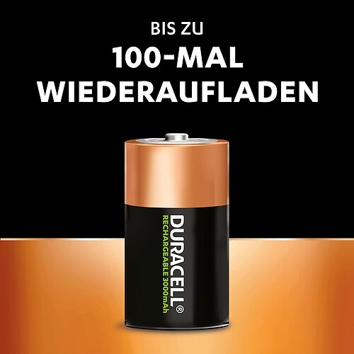 Duracell NiMH Mono D 3000mAh HR20 Recharge Akku - 2er Verpackung