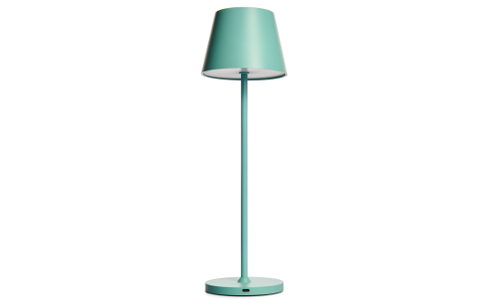 LED-Tischleuchte ROLF KERN „Club“ 38cm, Türkis, Akku, dimmbar