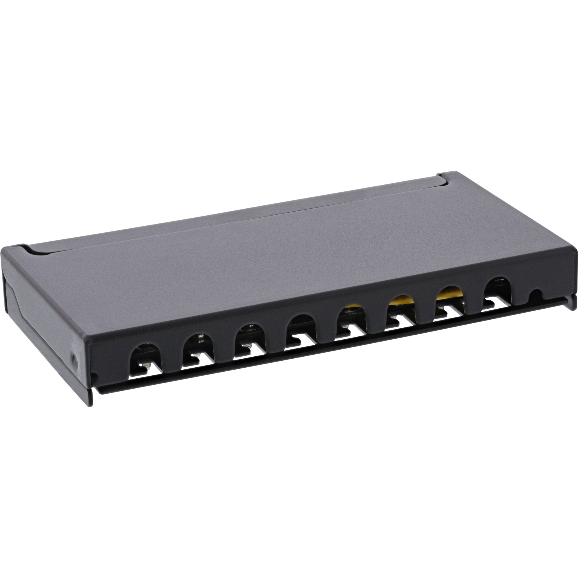 Inline® Patchfeld Cat.6A 8-fach 0,5HE Tisch/Wand-Montage, schwarz, RAL9005
