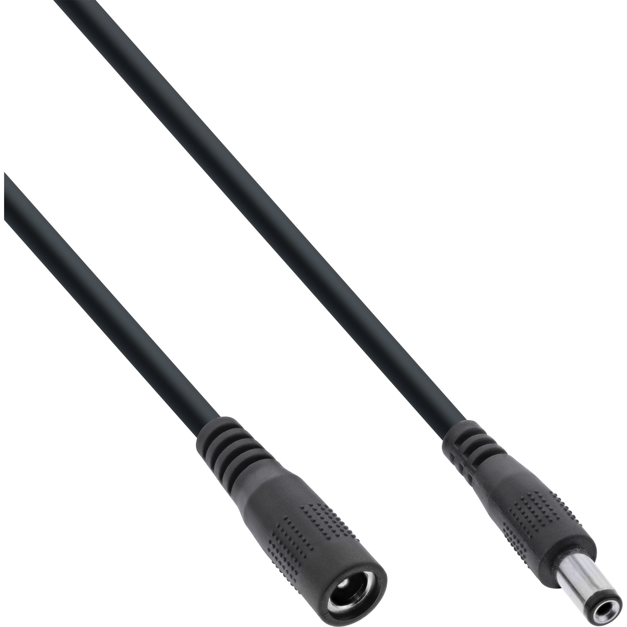 Inline® DC VerLängerungskabel, DC Stecker/Buchse 5,5x2,1mm, AWG 18, schwarz, 2m