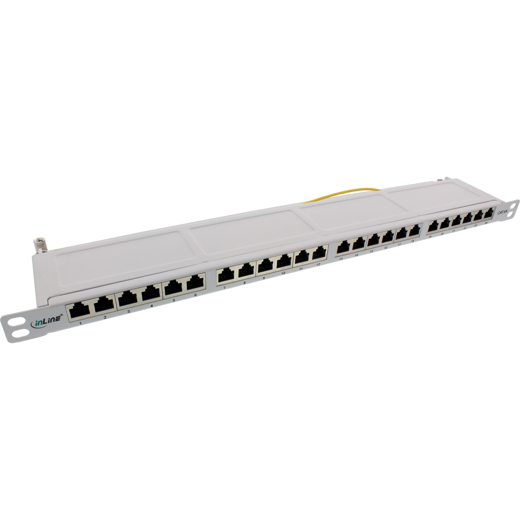 Inline® Patchfeld Cat.6A 24-fach 19" 0,5HE lichtgrau RAL7035