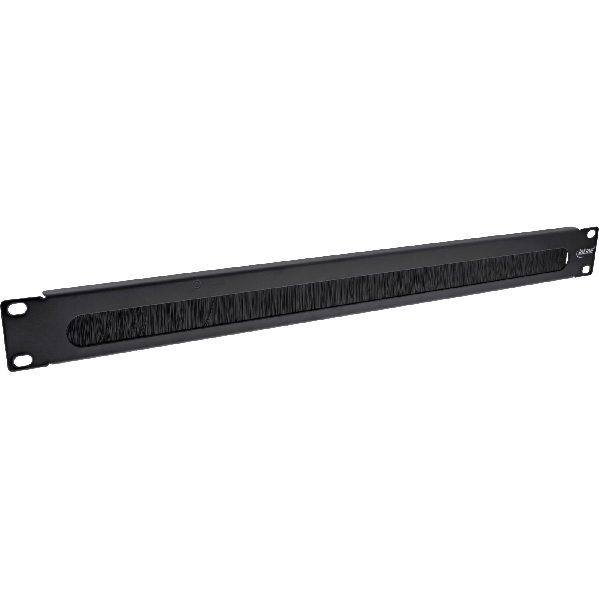 Inline® 19" Kabel Durchführungsplatte mit Bürste, 1HE, RAL 9005 schwarz