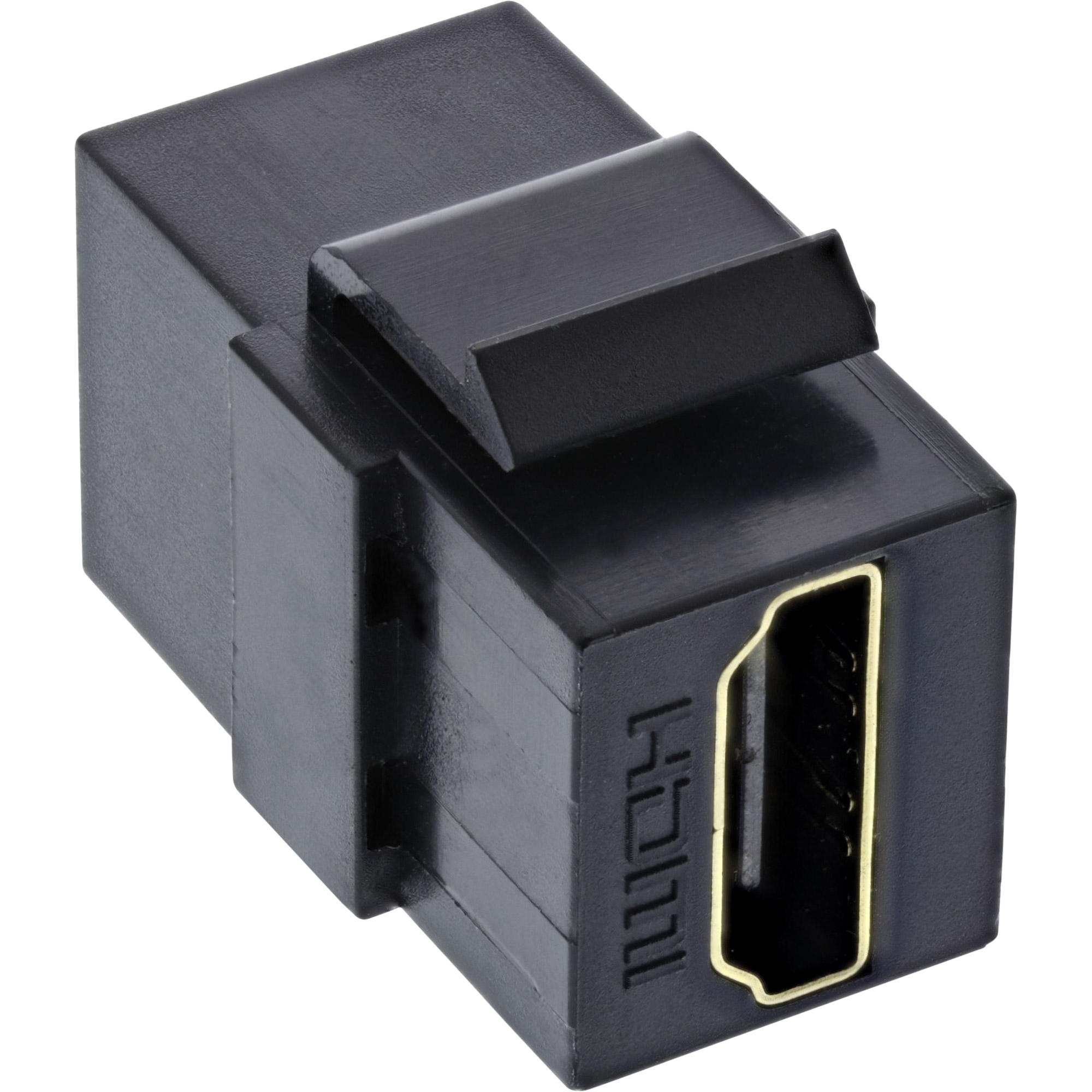 Inline® HDMI Keystone Snap-In Einsatz 4K/60Hz, HDMI A Buchse/Buchse, schwarz