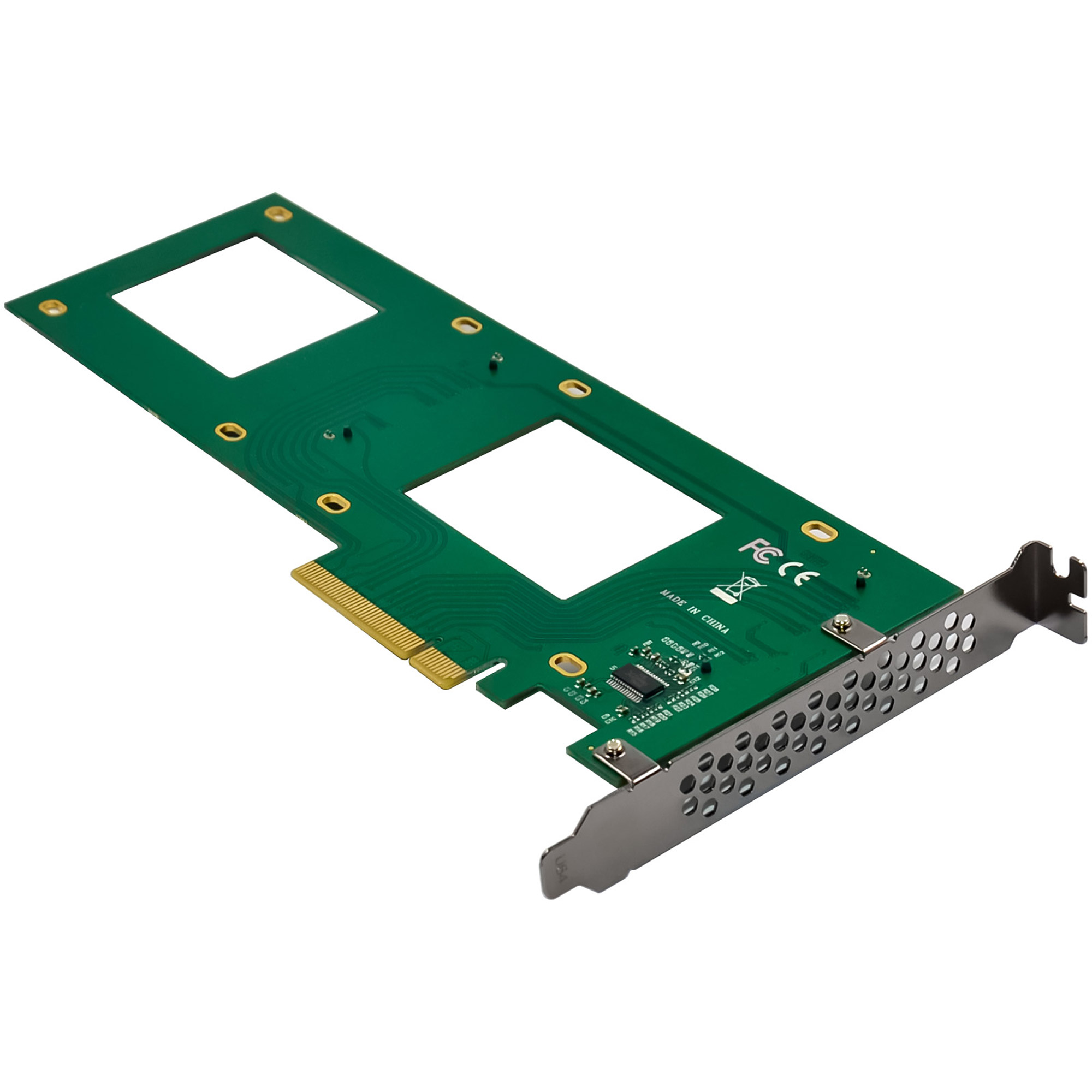 InLine® PCIe Karte zu 2x intern U.2 NVMe SFF-8639 - Bifurcation, PCIe x8, schmal