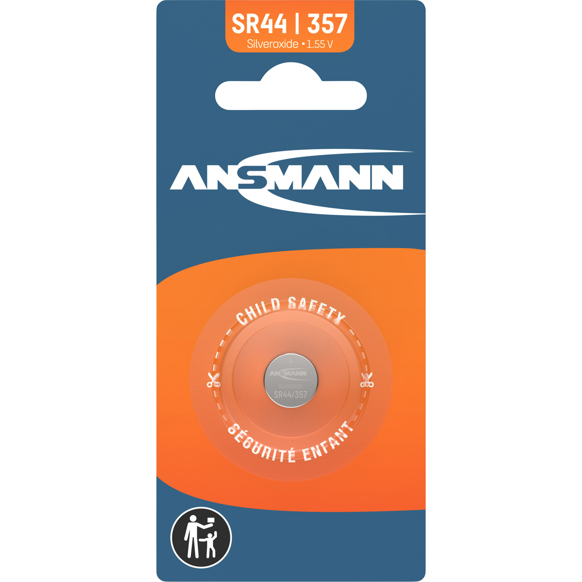 SR44W 357 Silberoxid Batterie Ansmann 1,55 V - 1er Verpackung