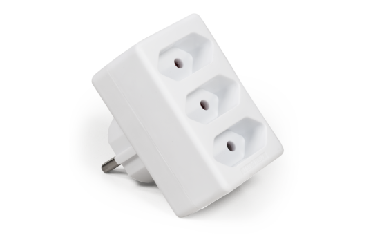 Steckdosenadapter McPower, 3x Euro, weiß Steckdosenadapter McPower, 3x Euro, weiß