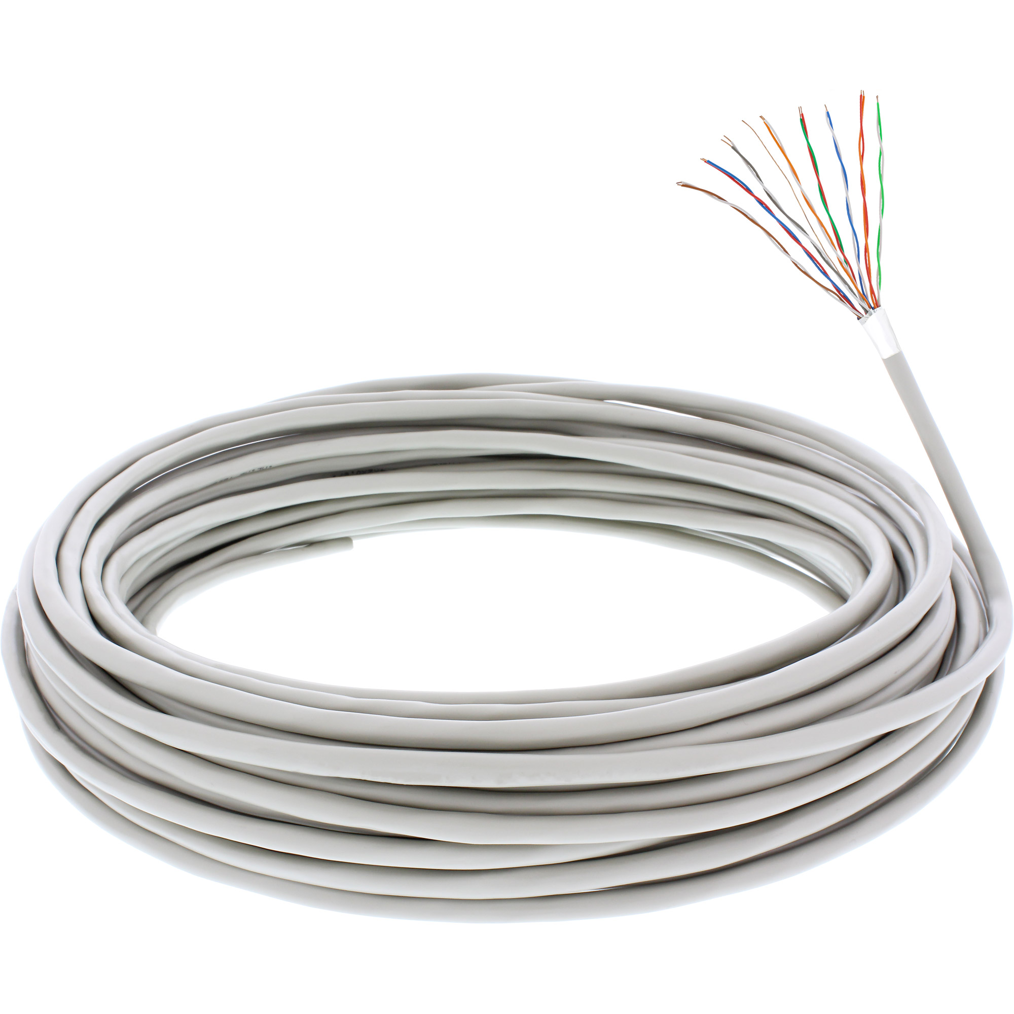 Inline® Telefon-Kabel 16-adrig, 8x2x0,6mm, zum Verlegen, 25m Ring