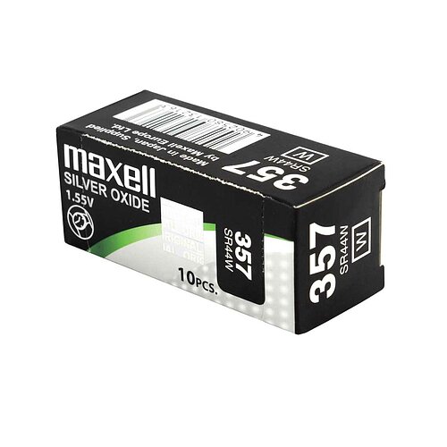 10x SR44W 357 Silberoxid Batterie Maxell 1,55 V