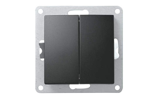 Taster McPower ''Flair'' 2-fach, 250V~/10A, UP, matt schwarz