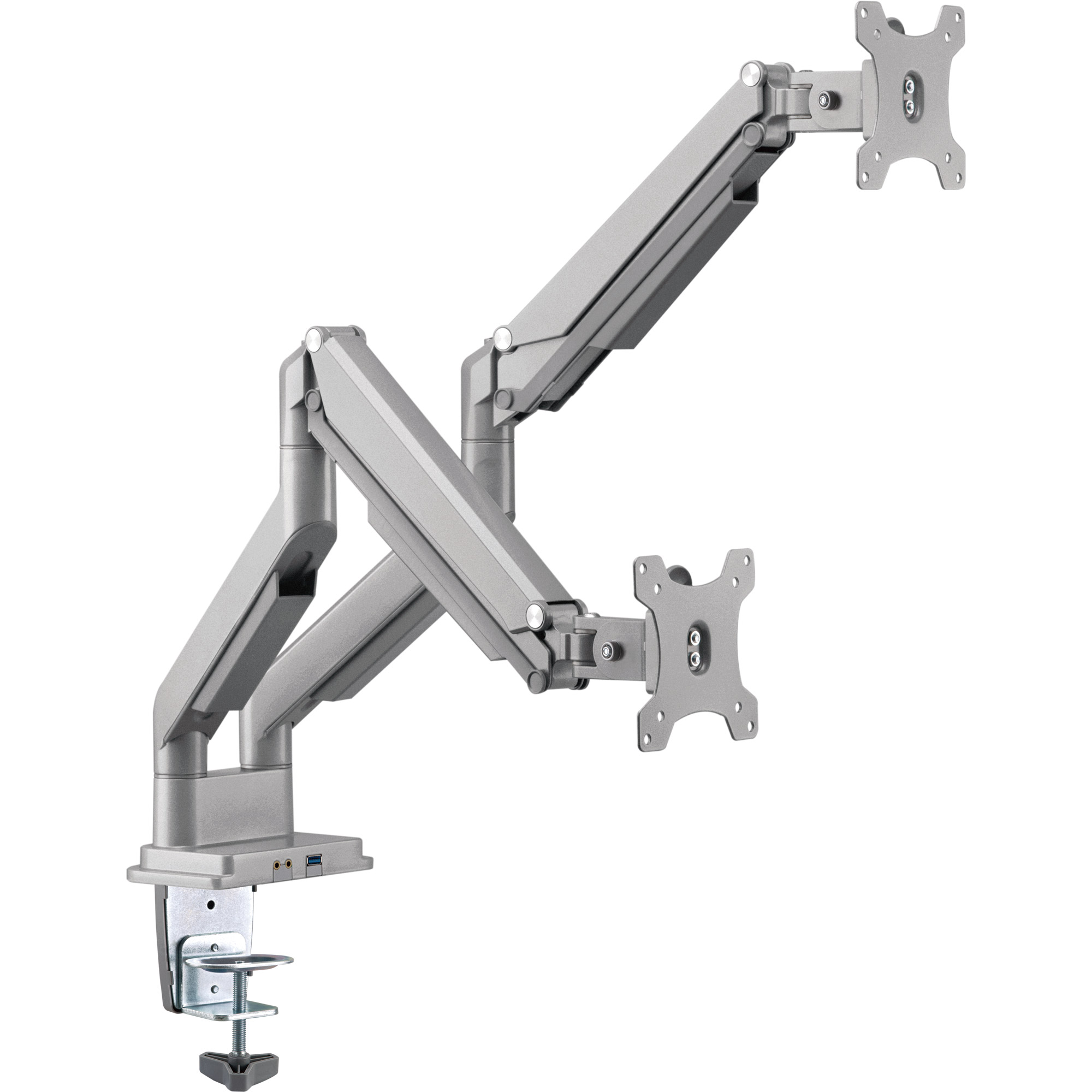 Inline® Tischhalterung mit Lifter & USB/Audio, 2 Monitore bis 81cm (32"),silber Inline® Tischhalterung mit Lifter & USB/Audio, 2 Monitore bis 81cm (32"),silber
