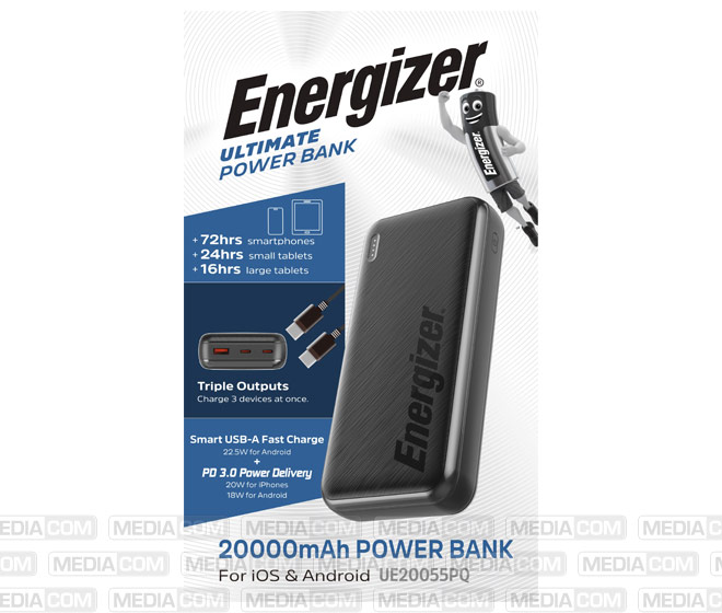 Akku Powerbank, 20.000mAh, UE20055PQ, schwarz Akku Powerbank, 20.000mAh, UE20055PQ, schwarz