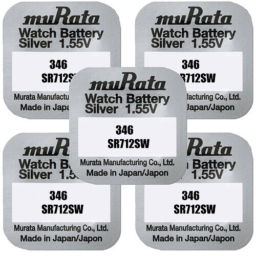 5x SR712SW 346 Silberoxid Batterie Murata 1,55 V