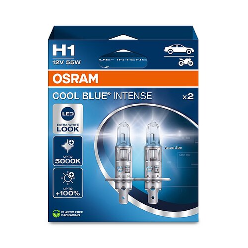 OSRAM H1 - P14,5s 12V 55W Cool Blue INTENSE NextGen. 5000K +100% - 2er Paket