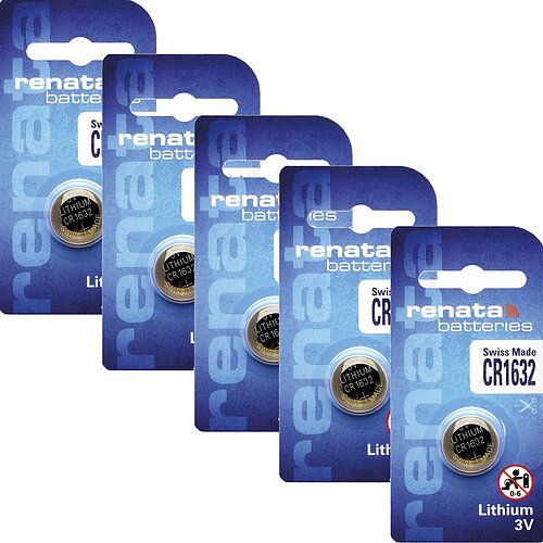 5x Renata CR1632 Lithium Knopfzelle 3V Batterie 