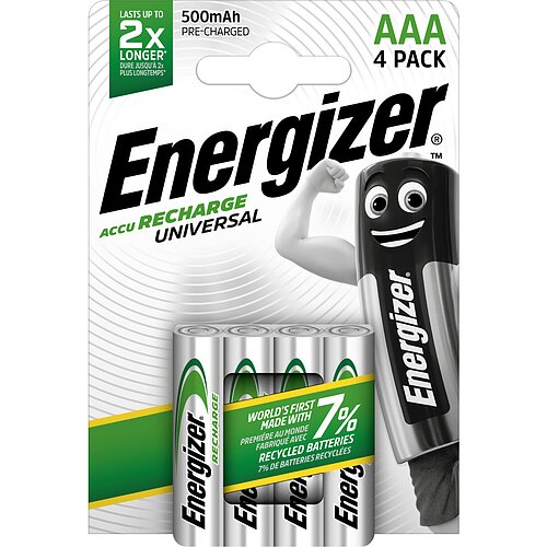 4x Energizer NiMH AAA Micro 500mAh HR03 Universal Akku 4x Energizer NiMH AAA Micro 500mAh HR03 Universal Akku
