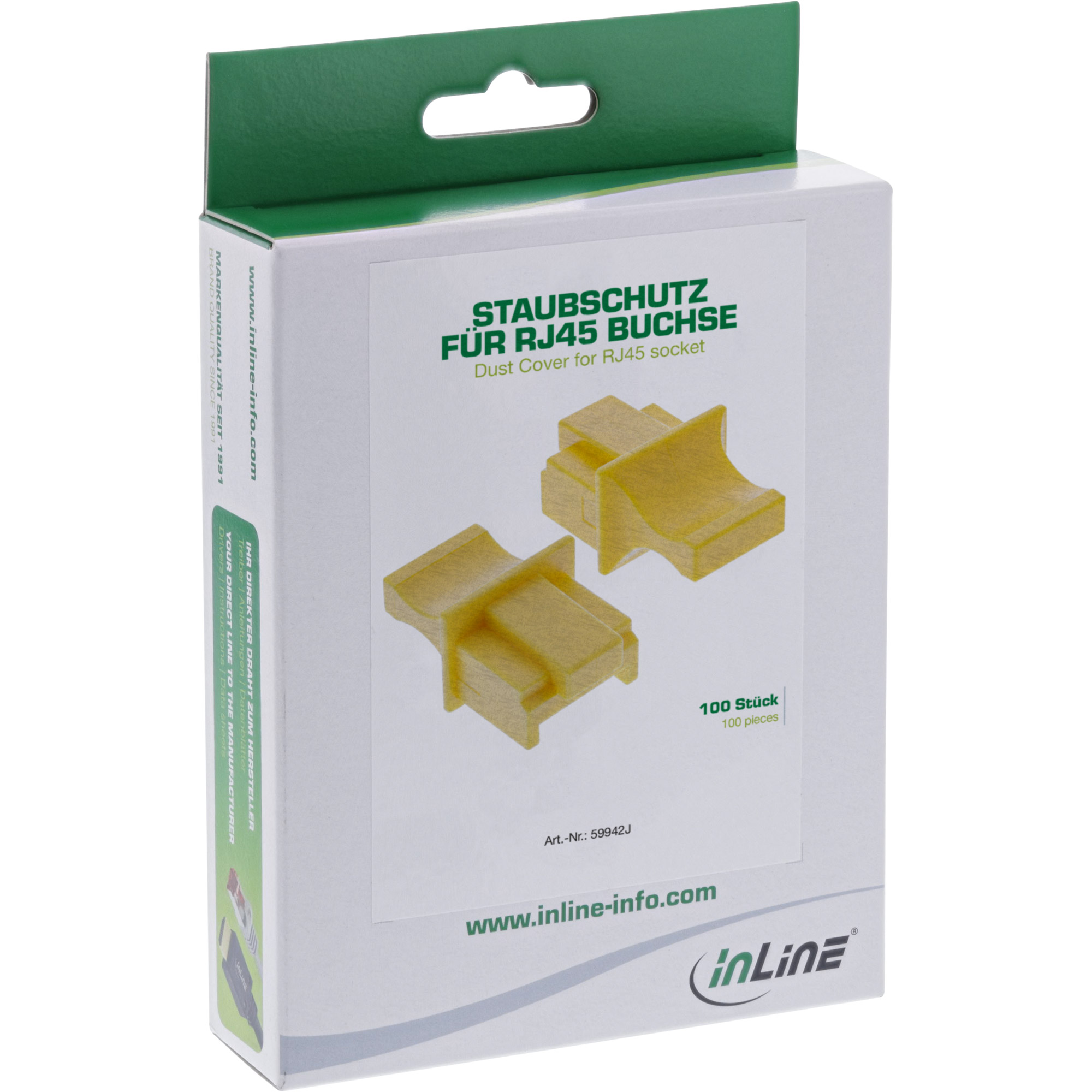 Inline® Staubschutz, für RJ45 Buchse, gelb 100er Pack