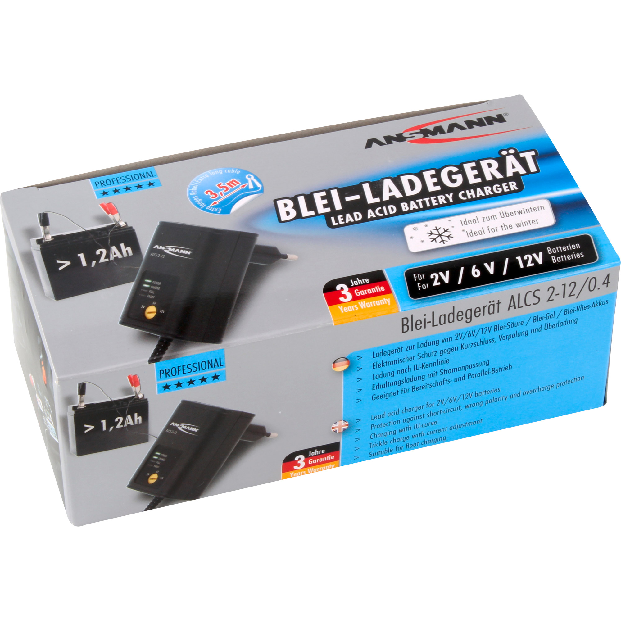 ANSMANN 1001-0015 ALCS2-12 SteckerLadegerät für Blei-Akkus 2V, 6V, 12V PbBC ANSMANN 1001-0015 ALCS2-12 SteckerLadegerät für Blei-Akkus 2V, 6V, 12V PbBC