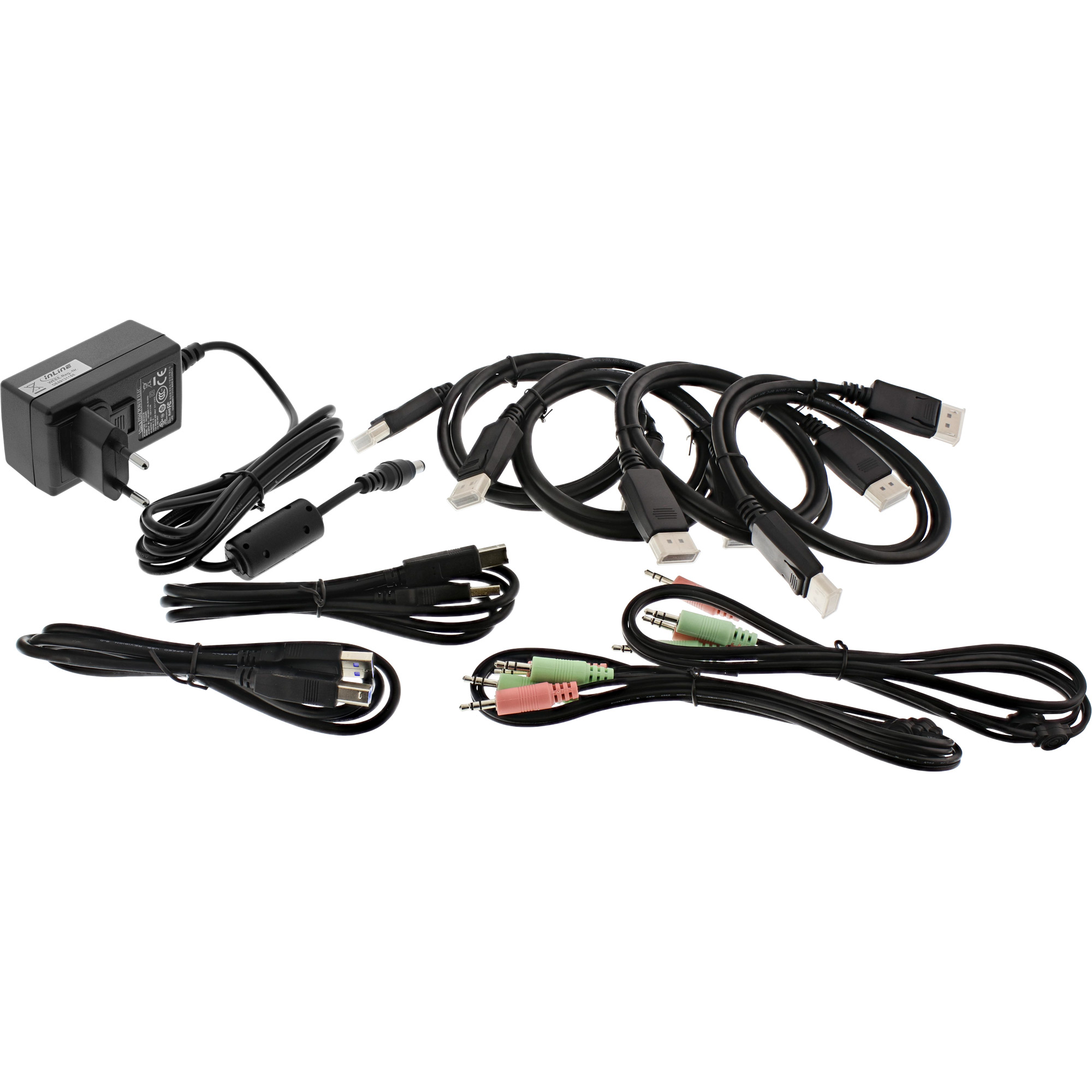 Inline® KVM Desktop Switch, 2-fach, Dual-Monitor DP 1.2, 4K, USB 3.0, Audio