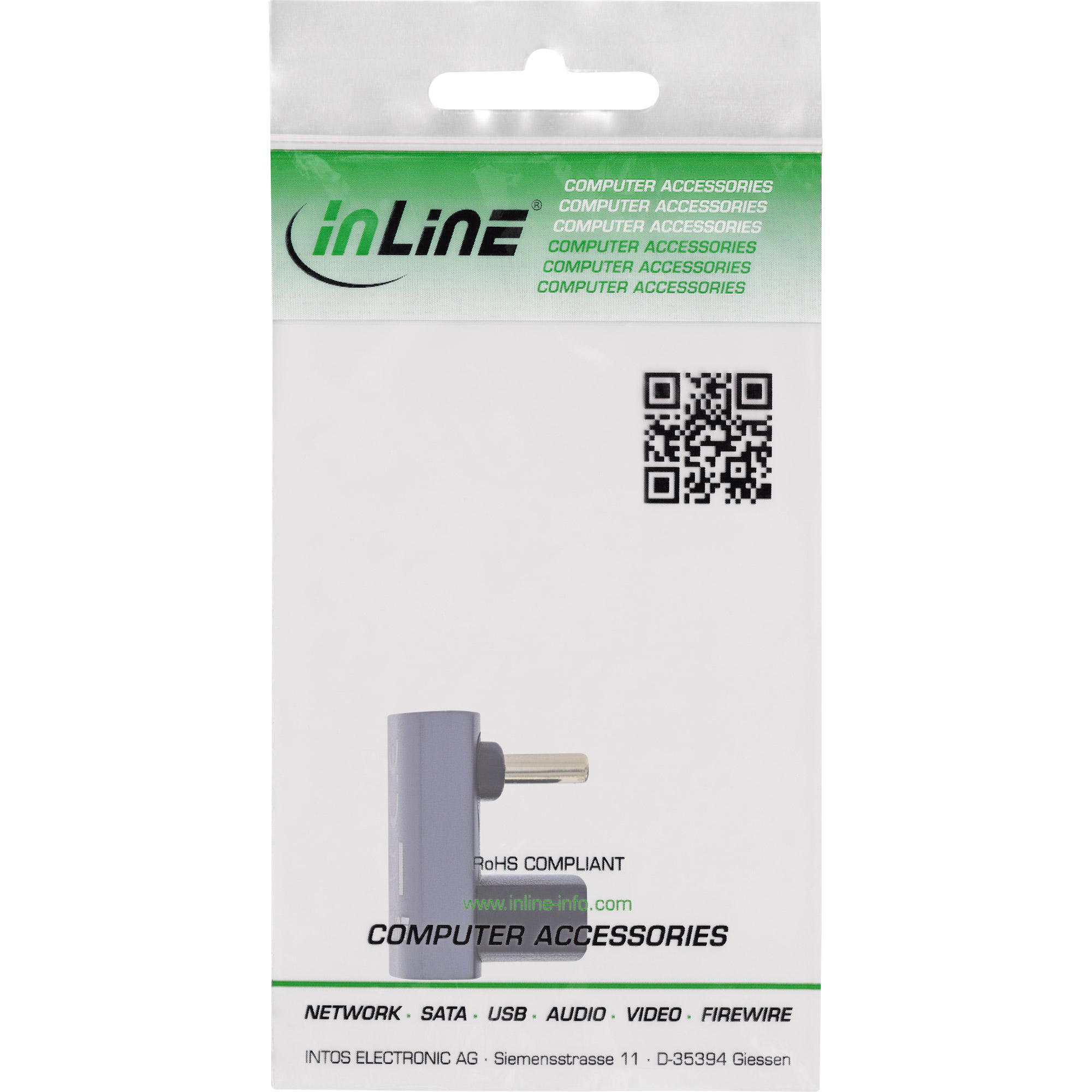 InLine® USB4 Adapter, USB-C Stecker/Buchse 180°, Aluminium, grau InLine® USB4 Adapter, USB-C Stecker/Buchse 180°, Aluminium, grau