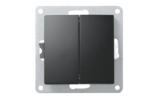 Serien-Schalter McPower ''Flair'', 2-fach, 250V~/10A, UP, matt schwarz