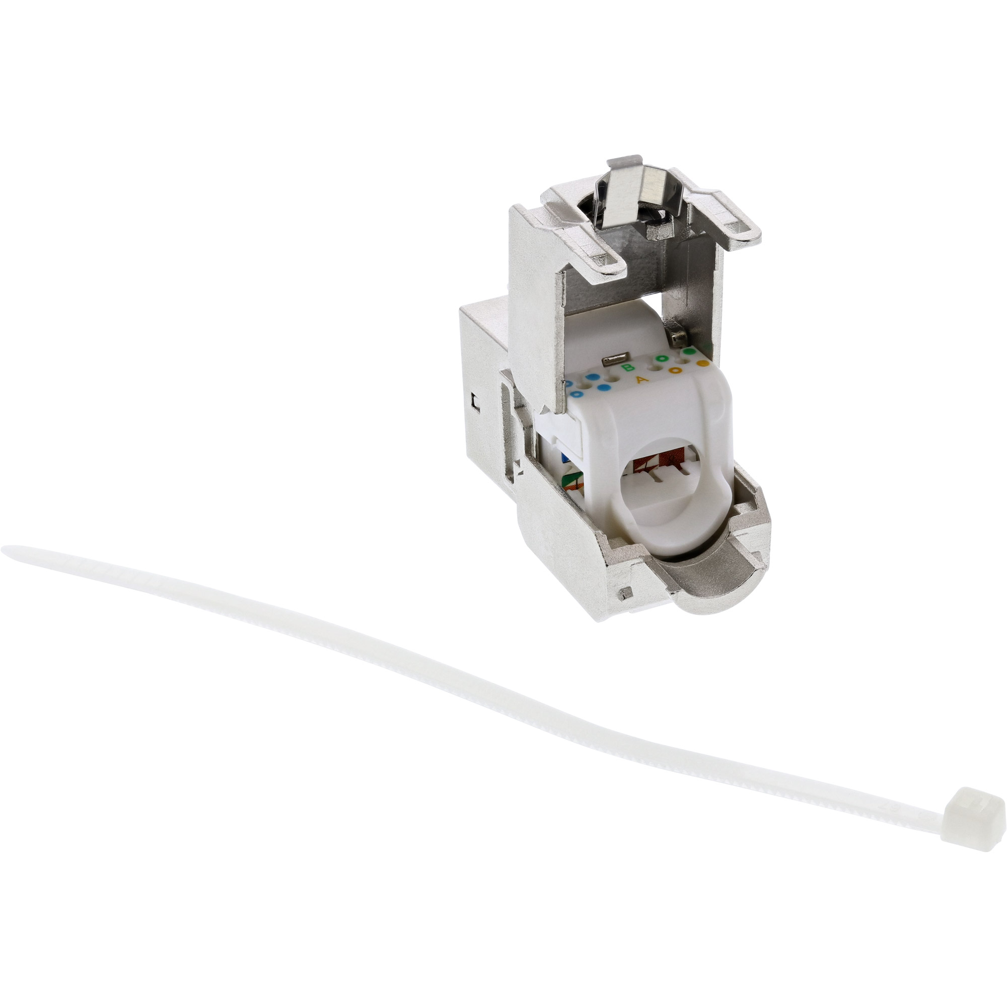 Inline® Keystone RJ45 Buchse, SNAP-In, Cat.6a, mit Staubschutz schwarz