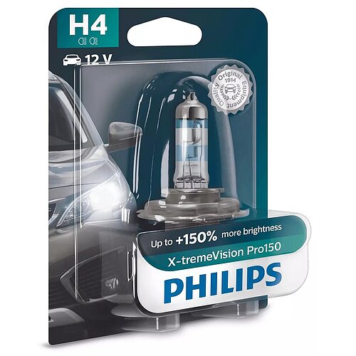 Philips H4 12V 60/55W P43t-38 X-tremeVision Pro150 1 Stück Blister