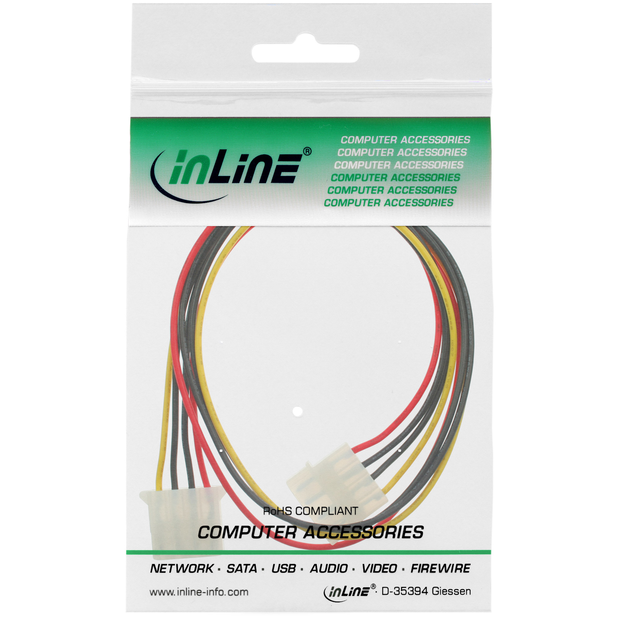 Inline® Strom VerLängerung intern, 5,25" 4pol ST / BU, 0,30m Inline® Strom VerLängerung intern, 5,25" 4pol ST / BU, 0,30m