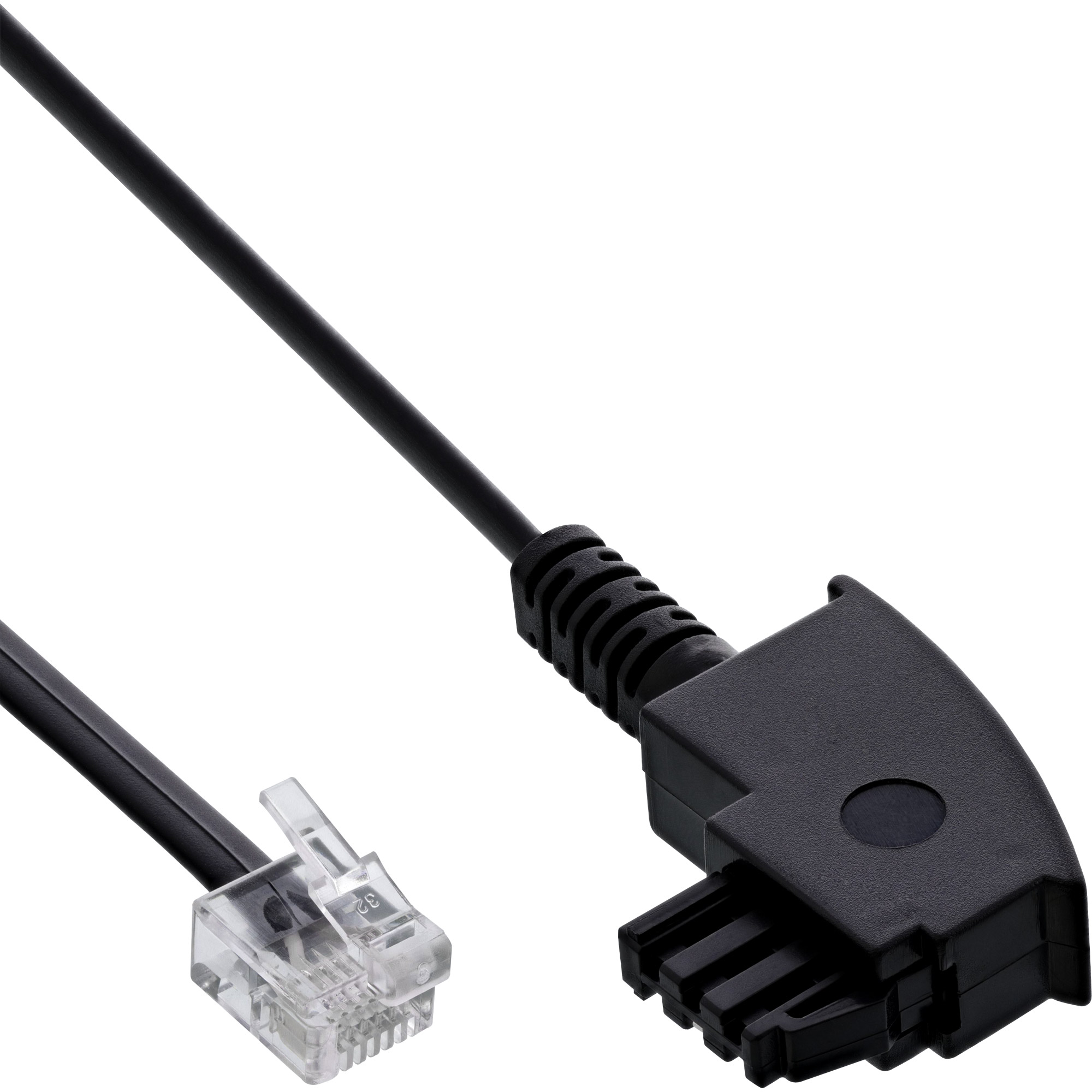 Inline® TAE-F Kabel für DSL Splitter, TAE-F ST an Western 6/2 DEC ST, 0,5m