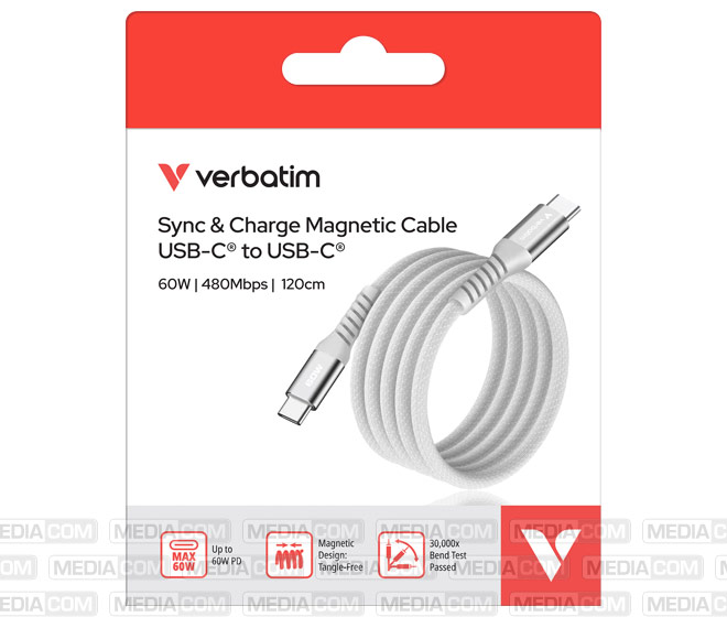Ladekabel, USB-C/USB-C, 1.2m, grau