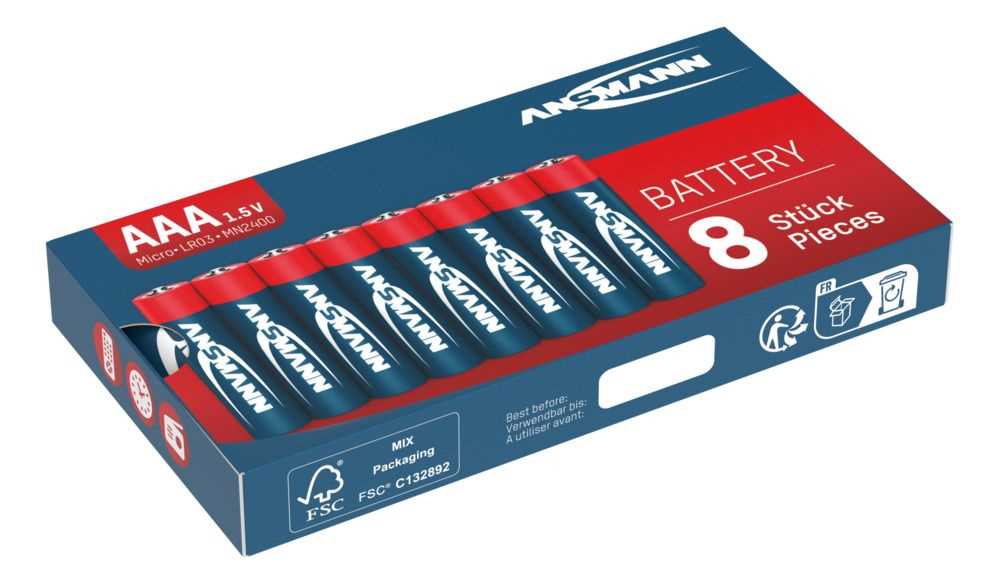 Ansmann Red AAA Micro LR03 Alkaline Batterien - 8ter Verpackung Ansmann Red AAA Micro LR03 Alkaline Batterien - 8ter Verpackung