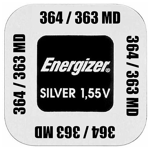 SR60 MultiDrain 364 / 363 Silberoxid Batterie Energizer 1,55 V - 10er Verpackung