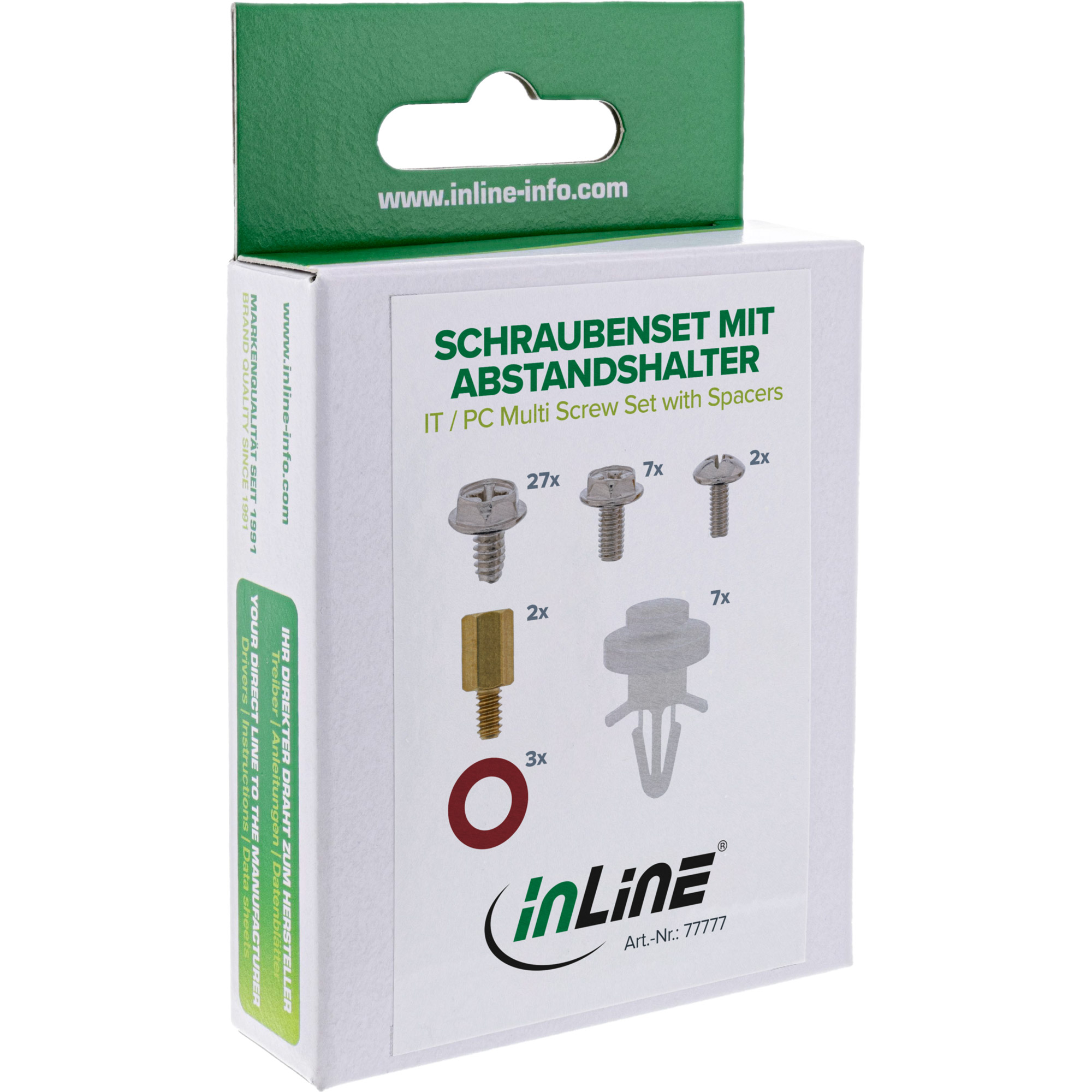 Inline® Schraubenset, mit Abstandshalter etc.