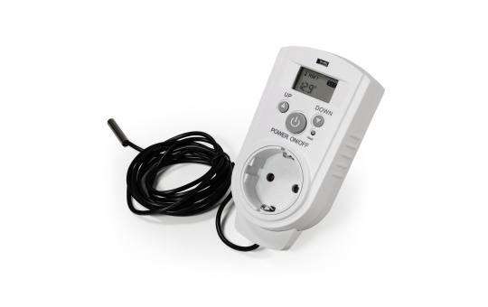 Steckdosen-Thermostat McPower ''TCU-540'' 5-30°C, Display, Kabel + Außenfühler Steckdosen-Thermostat McPower ''TCU-540'' 5-30°C, Display, Kabel + Außenfühler