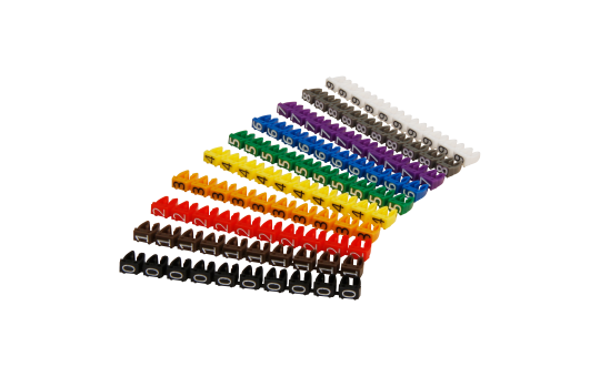 Kabelmarker-Clips McPower, bedruckt mit Ziffern 0-9, Kabeldurchmesser bis 6mm, Kunststoff