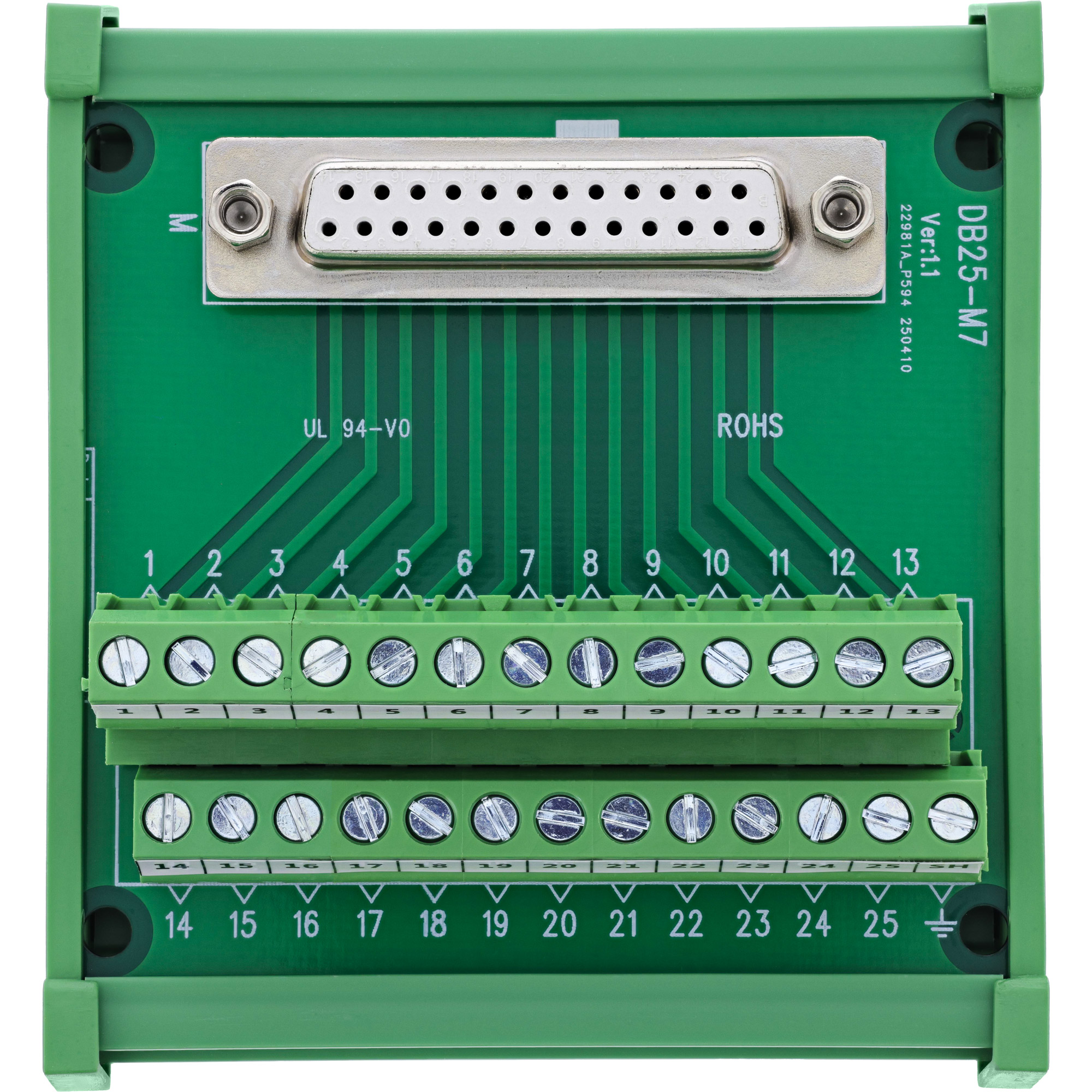 InLine® D-Sub 25 Terminalblock, Buchse, Schraubklemme, für Hutschiene