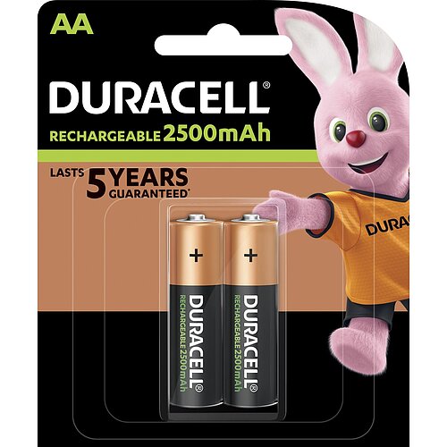 2x Duracell NiMH AA Mignon 2500mAh HR6 Akku