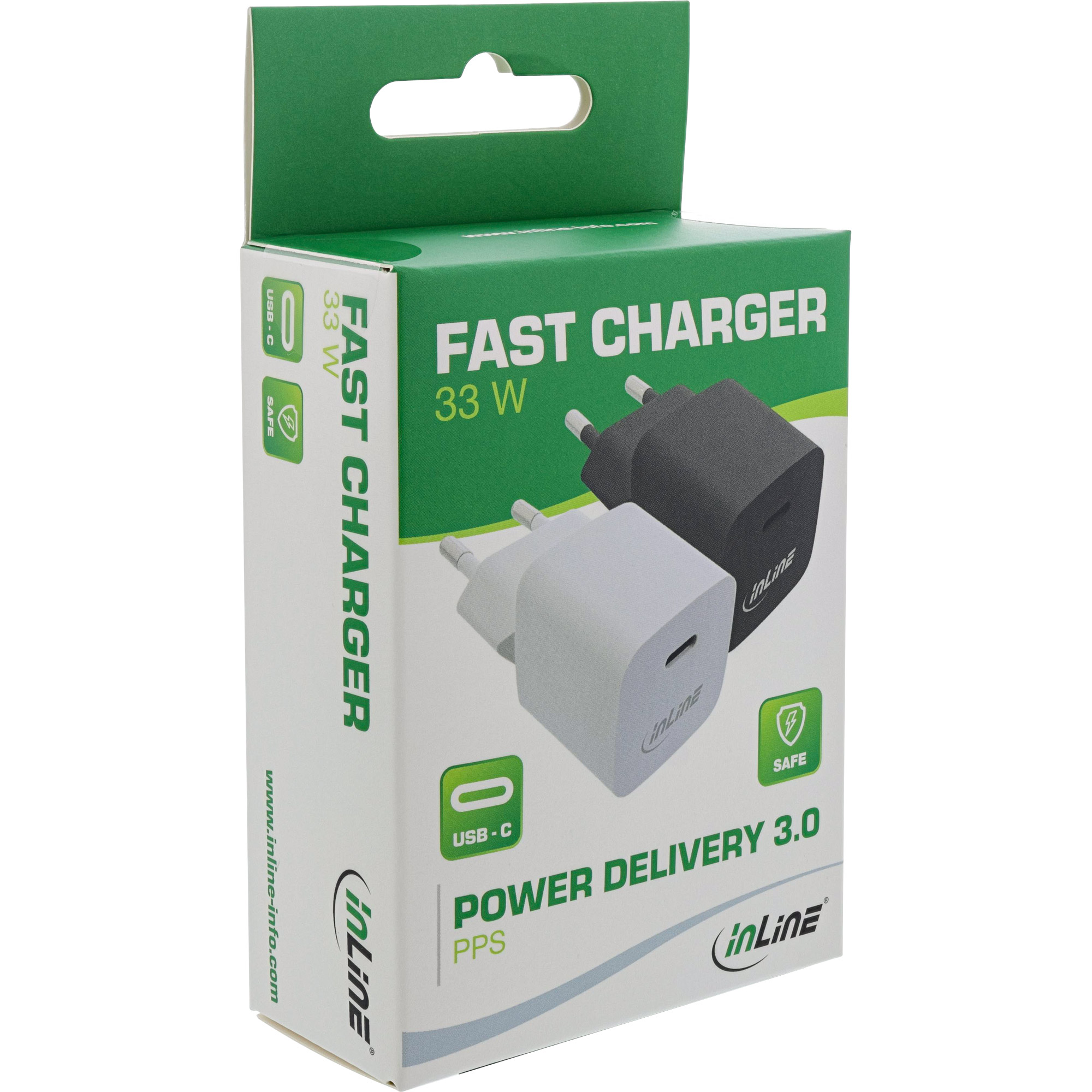 Inline® USB Netzteil Ladegerät Single USB-C, 33W, schwarz
