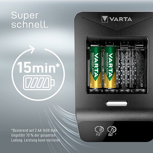 NiMH Akku Ultra Fast Ladegerät 8A Varta 57685 für AA Mignon AAA Micro