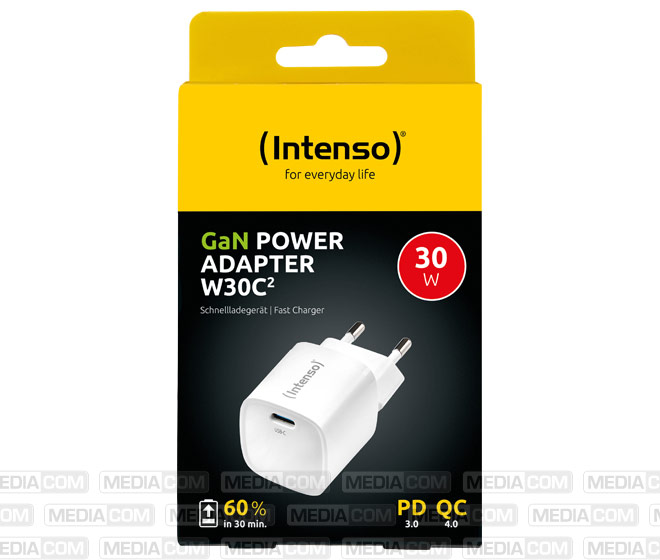 Ladeadapter, GaN, W30C, 30W, weiss