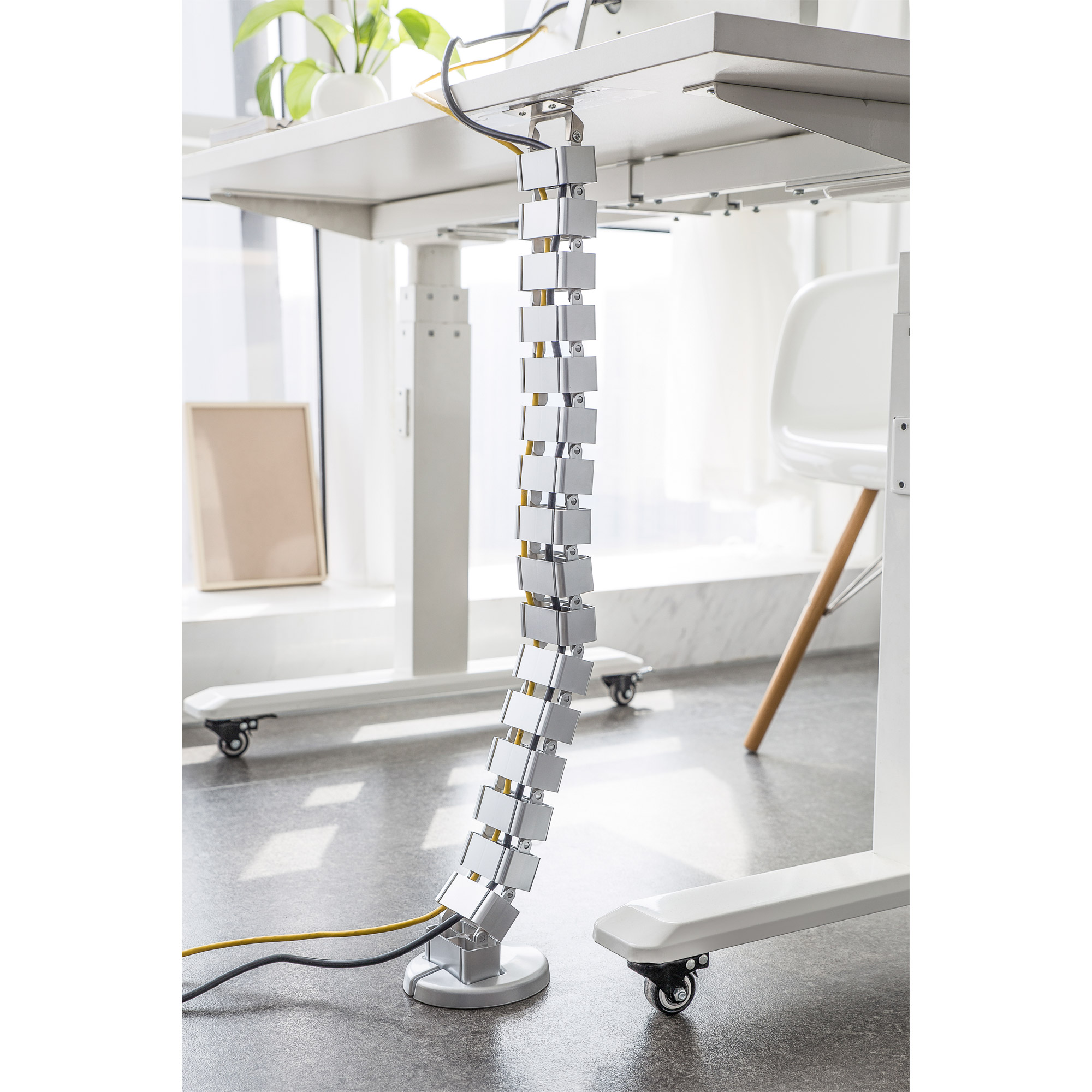 Inline® Kabelkanal flexibel für Höhenverstellbare Tische, 4 Kammern, grau