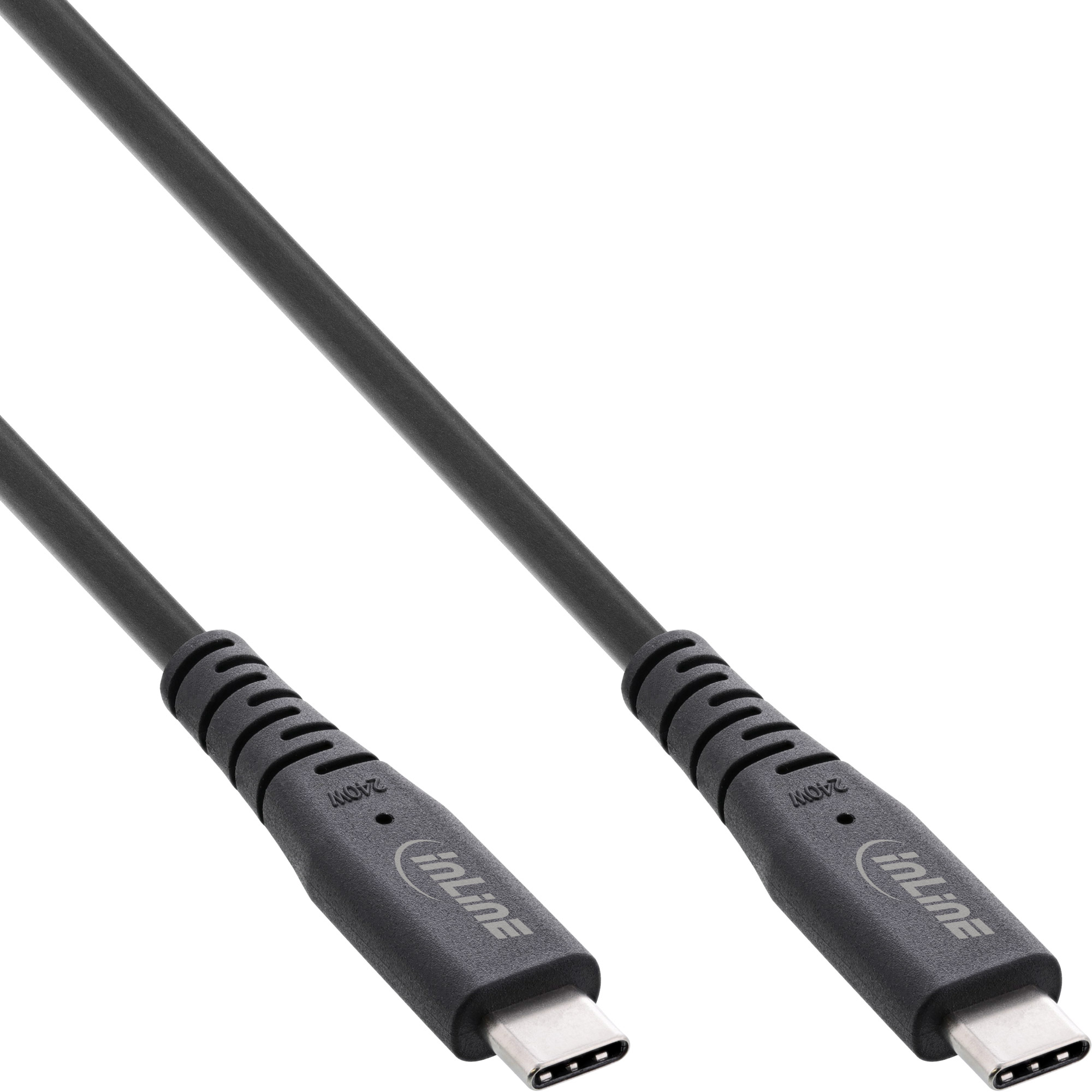 Inline® USB4 Kabel, USB-C ST/ST, PD 240W, 8K60Hz, TPE schwarz, 1m
