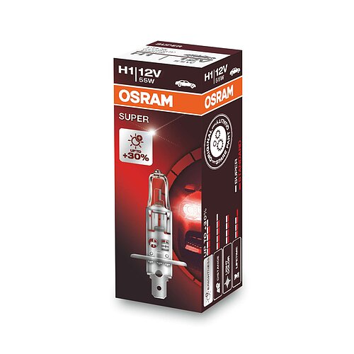 OSRAM H1 - P14,5s 12V 55W Faltschachtel Super +30%