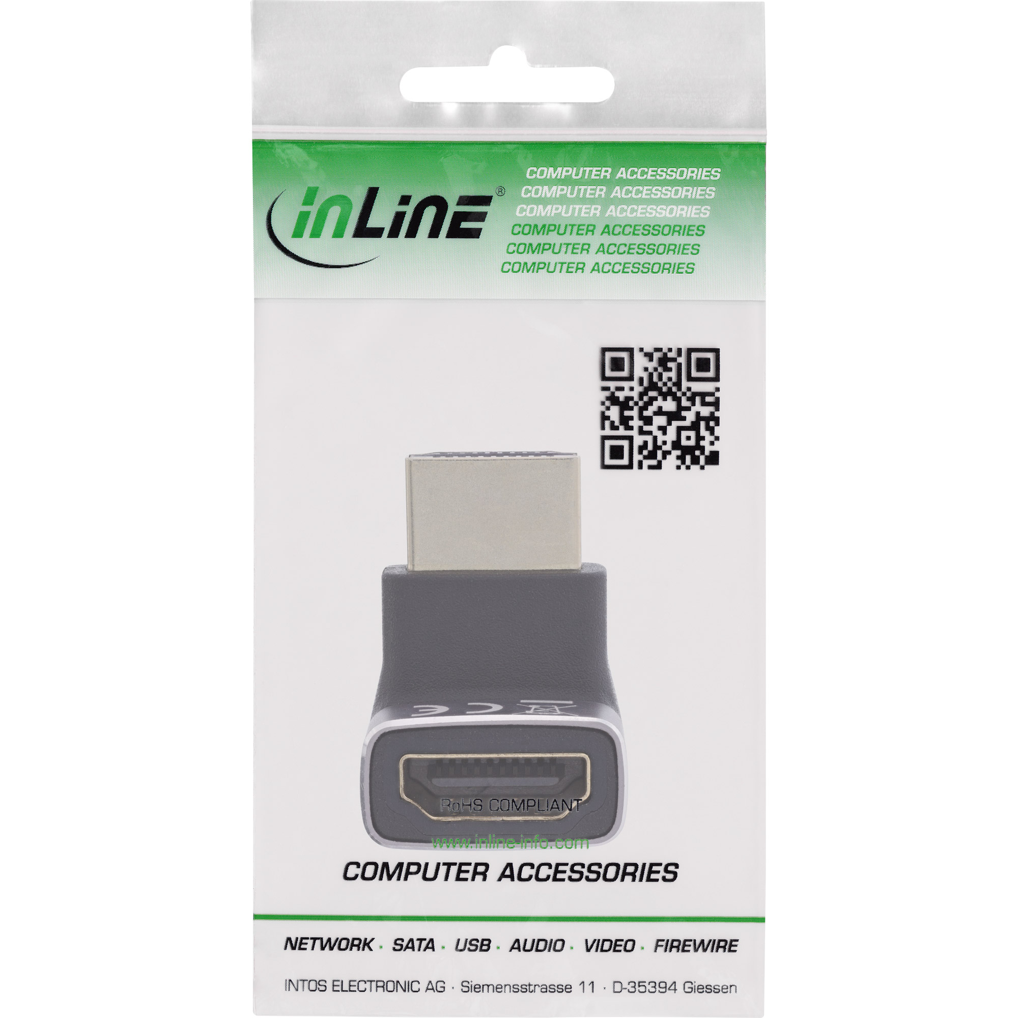 InLine® HDMI Adapter, HDMI A Stecker / Buchse, 90° oben, 8K UHD InLine® HDMI Adapter, HDMI A Stecker / Buchse, 90° oben, 8K UHD