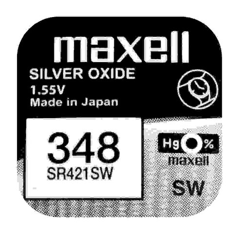 1x SR421SW 348 Silberoxid Batterie Maxell 1,55 V
