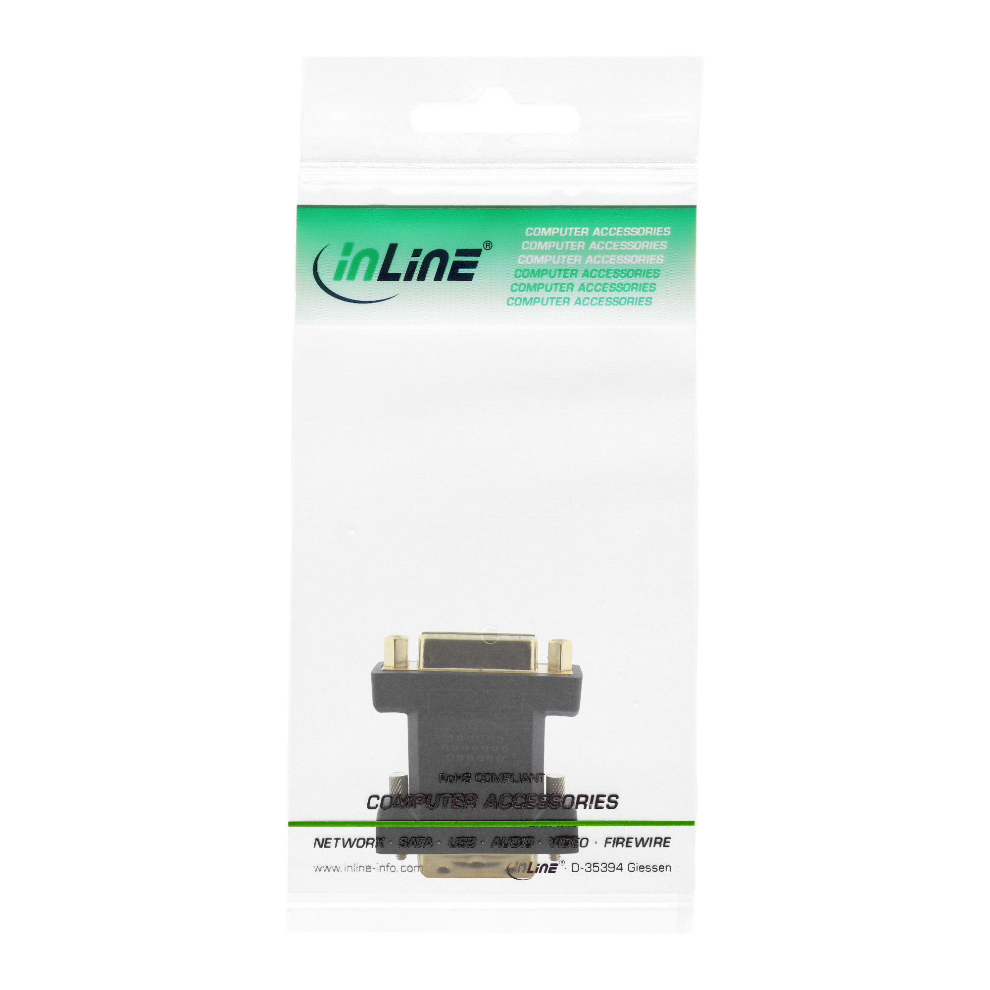Inline® DVI-D Adapter, Digital 24+5 Buchse an DVI-D 24+1 Stecker, verg. Kontakte Inline® DVI-D Adapter, Digital 24+5 Buchse an DVI-D 24+1 Stecker, verg. Kontakte