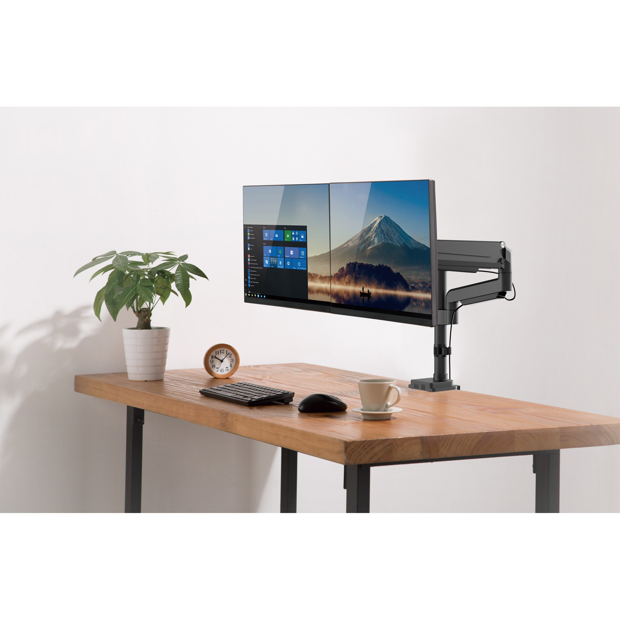 Inline® Tischhalterung mit Lifter, für zwei Monitore bis 82cm (32"), 9kg