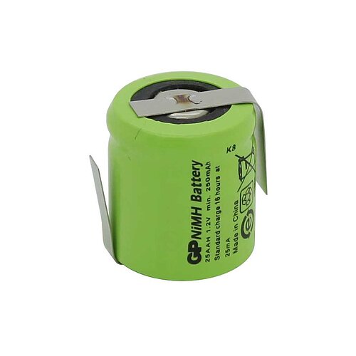 GP25AAH NiMH-Akku 1/3AA 1,2V 250mAh mit Lötfahnen Z-Form